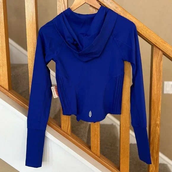 NEW Free People Movement Playin For Keeps Zip Hoodie Layer Sapphire Skies Combo - Picture 10 of 13